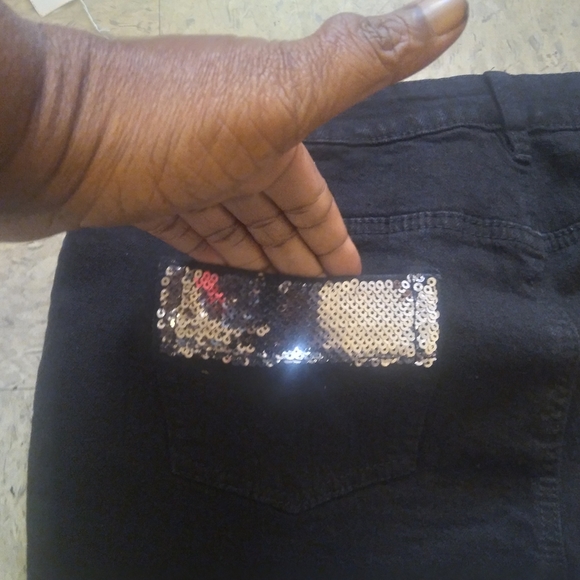 Nwt! Twiggy London Black Jeans with Sequined Pockets, Size 10 - Picture 8 of 14